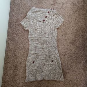Short Sleeve Cowl Sweater Dress